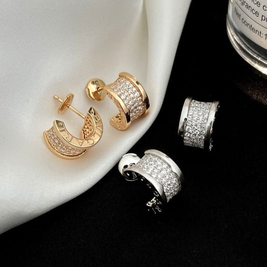 [Aura Jewels]ZERO 1 DIAMOND PAVED EARRINGS