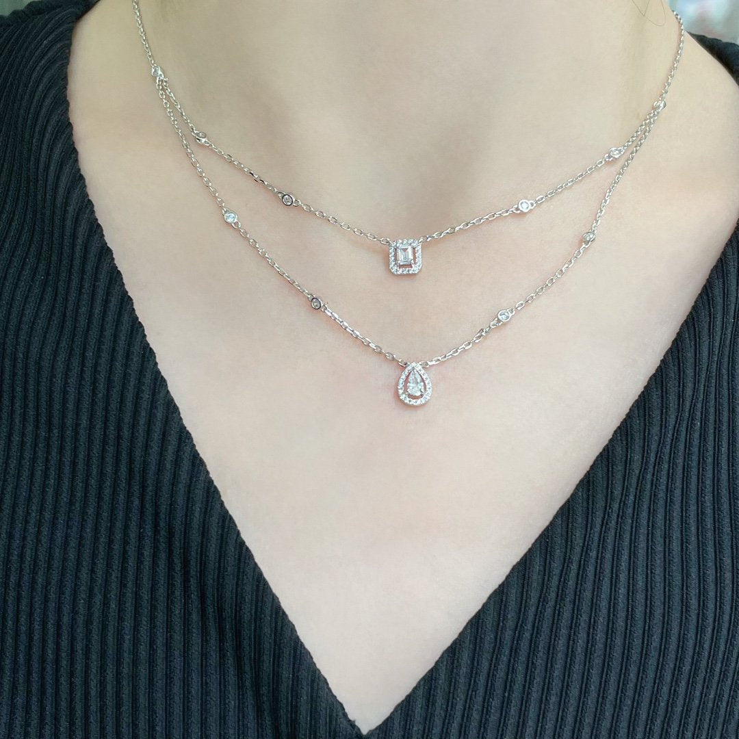 [Regal Jewels]MY TWIN 2 ROW DIAMOND NECKLACE