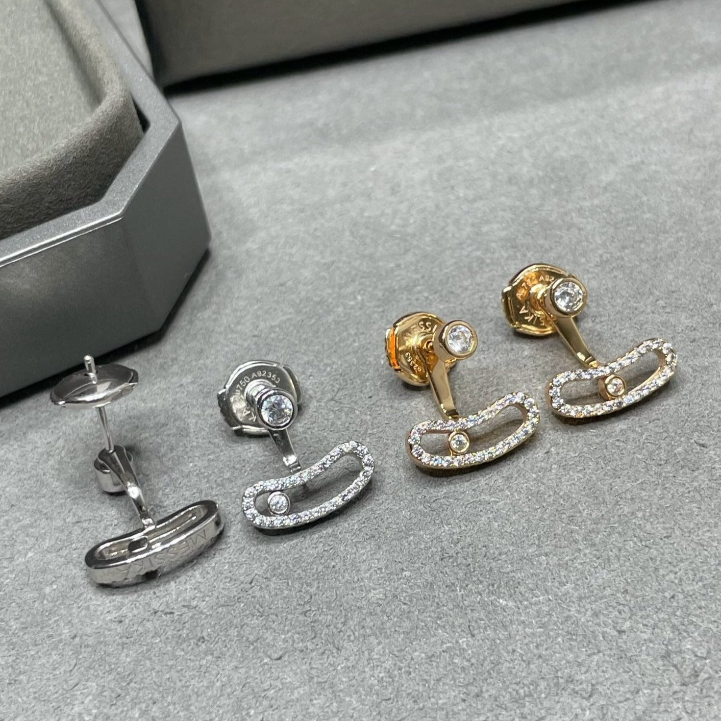 [Regal Jewels]MOVE UNO PINK GOLD DIAMOND EARRINGS