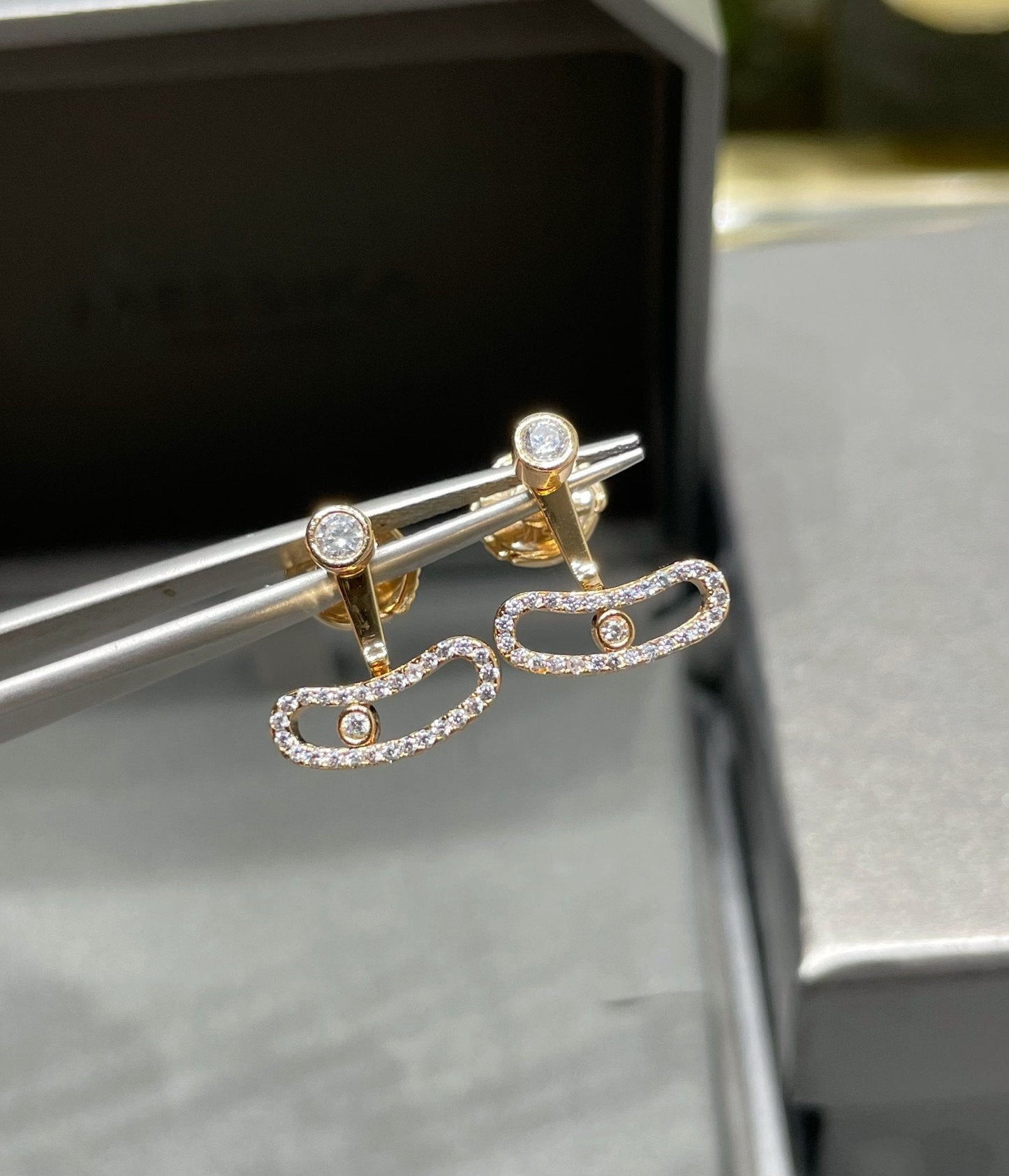 [Regal Jewels]MOVE UNO PINK GOLD DIAMOND EARRINGS
