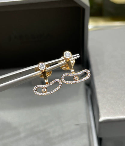 [Regal Jewels]MOVE UNO PINK GOLD DIAMOND EARRINGS