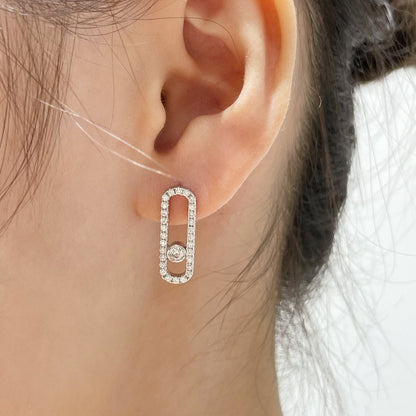 [Regal Jewels]MOVE UNO STUD DIAMOND PAVED EARRINGS