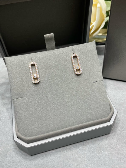 [Regal Jewels]MOVE UNO STUD DIAMOND PAVED EARRINGS