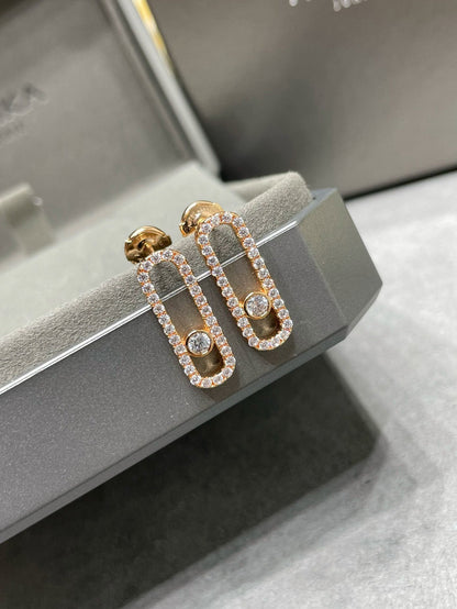 [Regal Jewels]MOVE UNO STUD DIAMOND PAVED EARRINGS