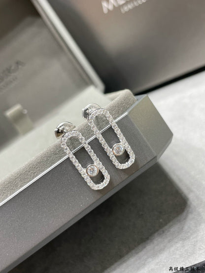 [Regal Jewels]MOVE UNO STUD DIAMOND PAVED EARRINGS