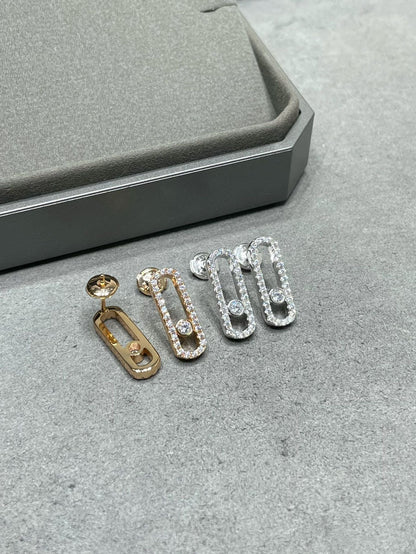 [Regal Jewels]MOVE UNO STUD DIAMOND PAVED EARRINGS