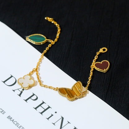 [Regal Jewels]LUCKY SPRING 5 MOTIF GOLD BRACELET
