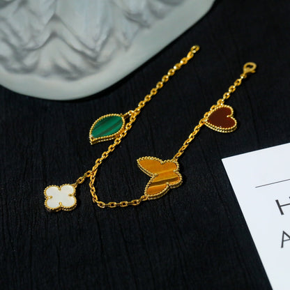 [Regal Jewels]LUCKY SPRING 5 MOTIF GOLD BRACELET