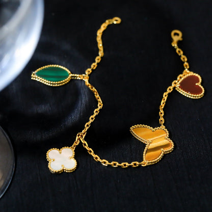 [Regal Jewels]LUCKY SPRING 5 MOTIF GOLD BRACELET