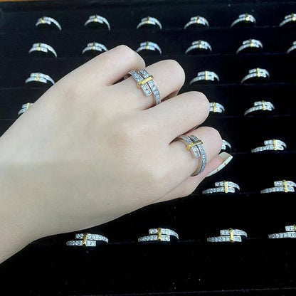 [Aura Jewelry]EDGE GOLD SILVER DIAMOND RING