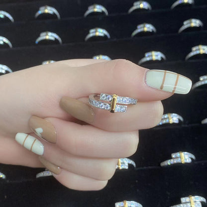 [Aura Jewelry]EDGE GOLD SILVER DIAMOND RING