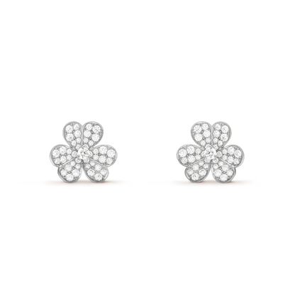 [Regal Jewels]CLOVER COMOS DIAMOND EARRINGS SILVER
