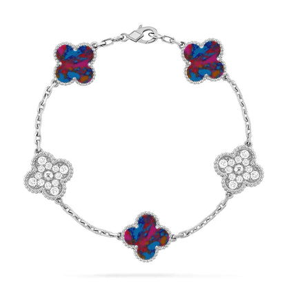 [Regal Jewels]CLOVER 5 MOTIF COLOR GEMSTONES BRACELET COLLECTION
