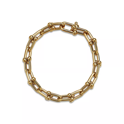 [Aura Jewelry]HARDWEAR MEDIUM LINK 20 MOTIF GOLD BRACELET