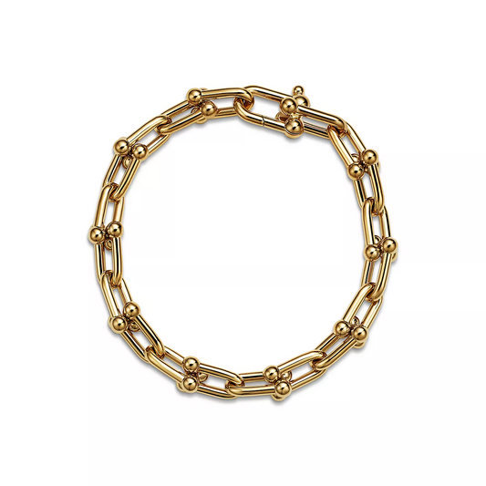 [Aura Jewelry]HARDWEAR MEDIUM LINK 20 MOTIF GOLD BRACELET