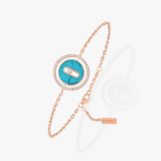 [Regal Jewels]LUCKY MOVE TURQUOISE PINK GOLD DIAMOND BRACELET