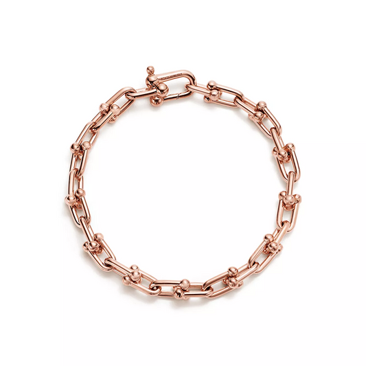 [Aura Jewelry]HARDWEAR SMALL LINK 26 MOTIF PINK GOLD BRACELET