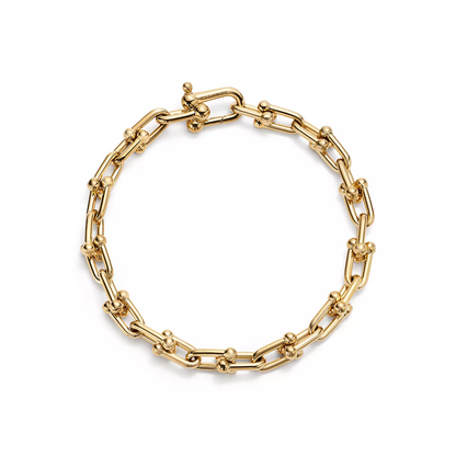 [Aura Jewelry]HARDWEAR SMALL LINK 26 MOTIF GOLD BRACELET