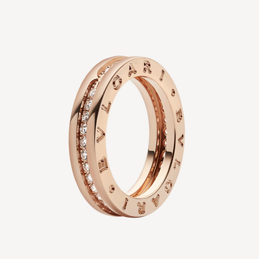 [Aura Jewels]ZERO 1 ONE-BAND PAVED DIAMONDS ON THE SPIRAL RING