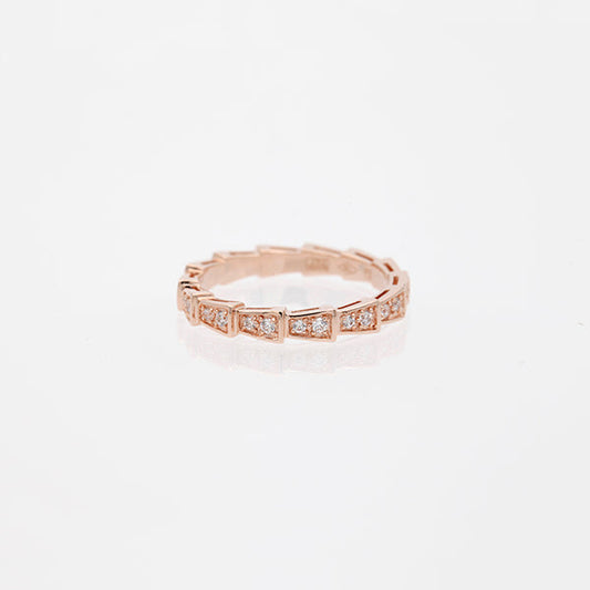 [Aura Jewels]SERPENTI RING PINK GOLD DIAMOND PAVED 3MM
