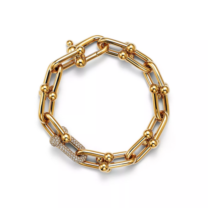 [Aura Jewelry]HARDWEAR LARGE LINK GOLD DIAMOND BRACELET