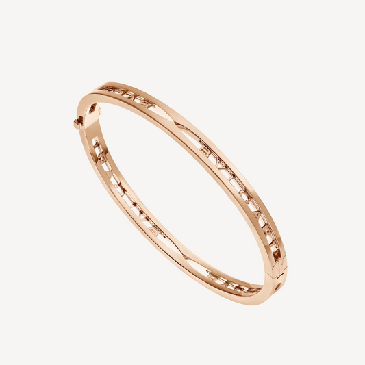 [Aura Jewels]ZERO 1 SPIRAL LOGO PINK GOLD BRACELET