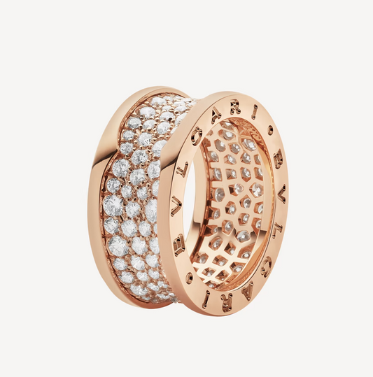 [Aura Jewels]ZERO 1 WITH PAVED DIAMONDS ON THE SPIRAL RING