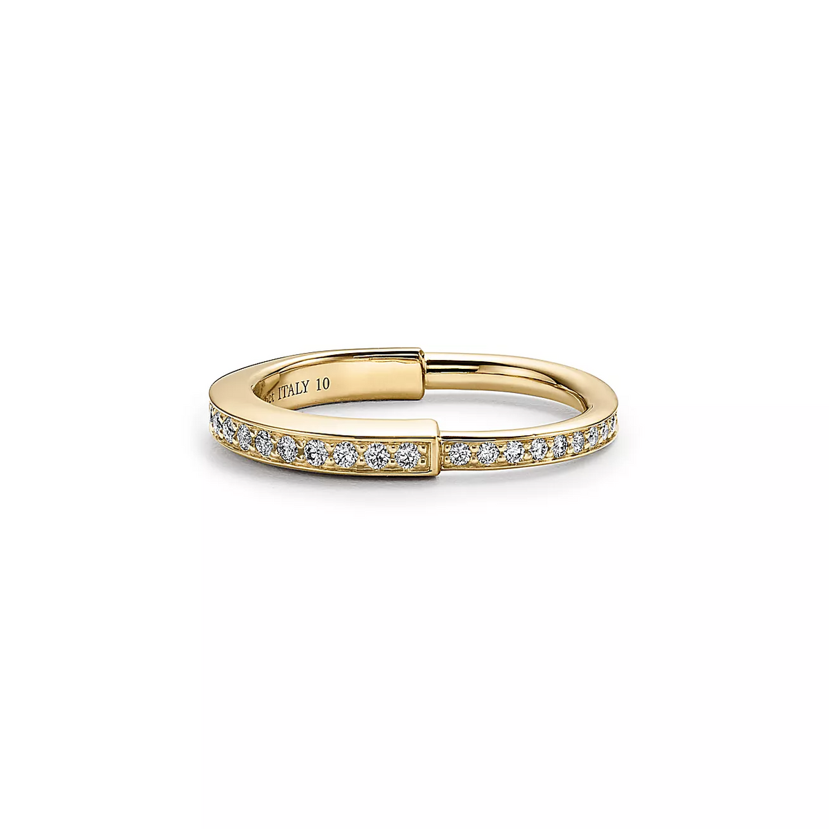 [Aura Jewelry]LOCK RING GOLD DIAMOND PAVED