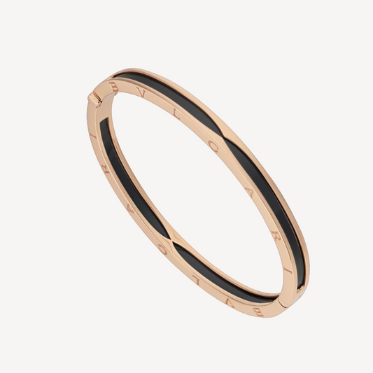[Aura Jewels]ZERO 1 PINK GOLD WITH BLACK CERAMIC BRACELET
