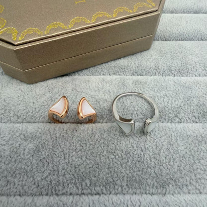 [Aura Jewels]FAN SHAPE DOUBLE SHELL OPEN RING