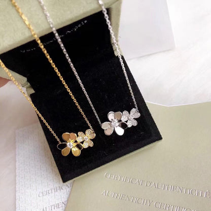 [Regal Jewels] Two Flowers & Clover Choker