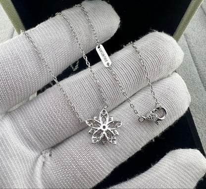[Regal Jewels] Full Diamond Hollow Lotus Necklace Set