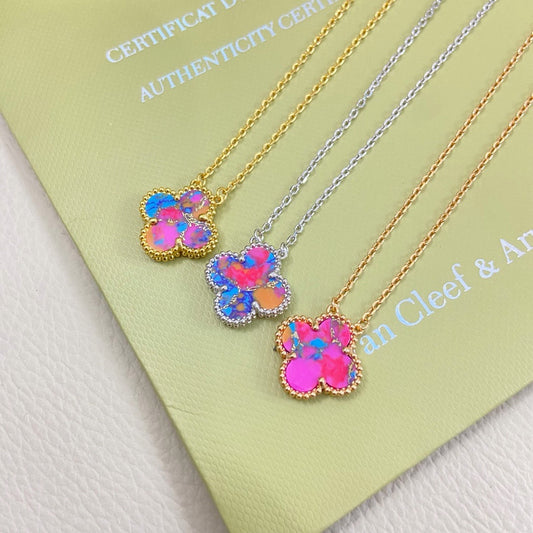 [Regal Jewels] 2026 New Plum Red Four-Leaf Clover Necklace