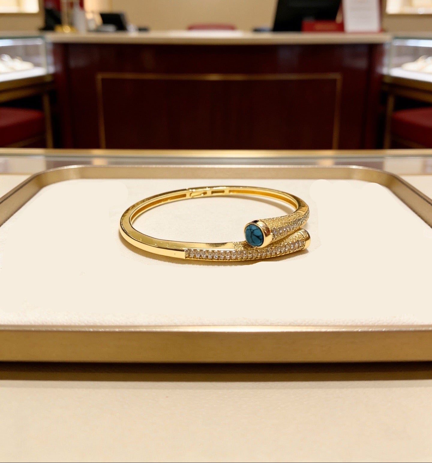 [Regal Jewels] Partially Set Diamond Bangle