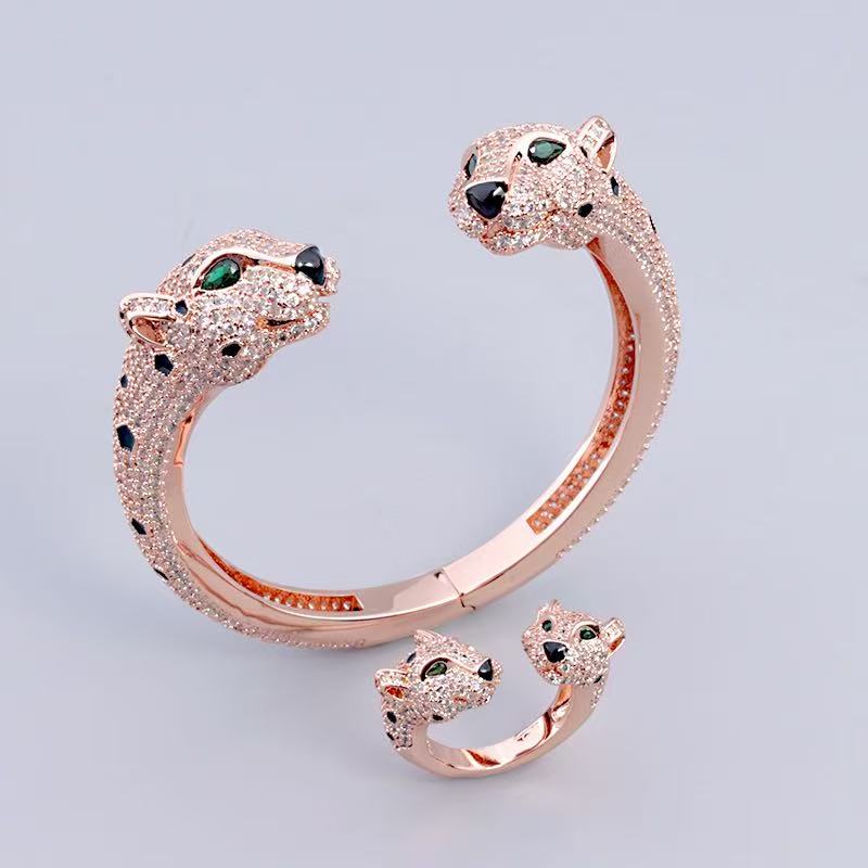 [Regal Jewels] Full Diamond Panther Bangle & Ring
