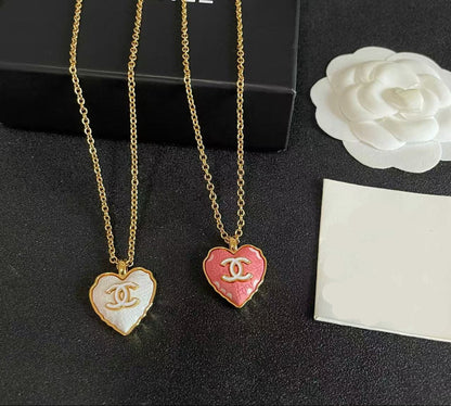 [Regal Jewels] Heart-shaped Necklace & Earring Set
