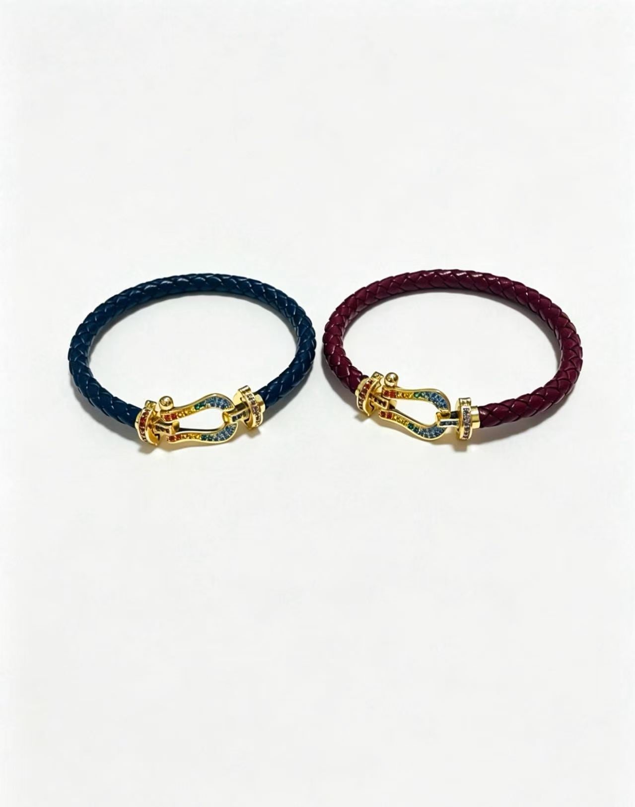 ¡®Regal Jewels2026 New Horseshoe Buckle Leather Couple Bracelet