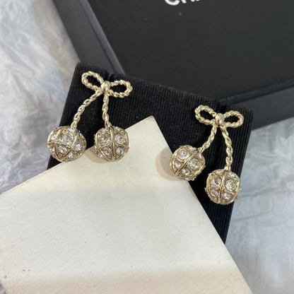 [Regal Jewels] Cherry Crystal Pavé Necklace & Stud Earrings& SeracelettB