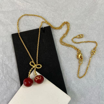 [Regal Jewels]Red Cherry Necklace