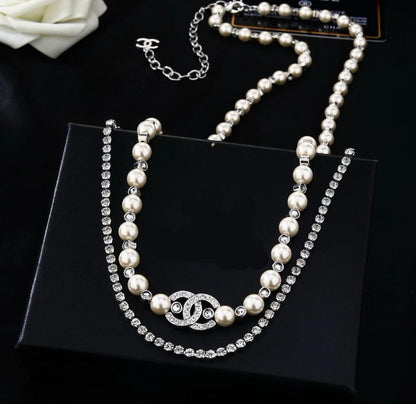 [Regal Jewels]Double C Pearl Waist Chain