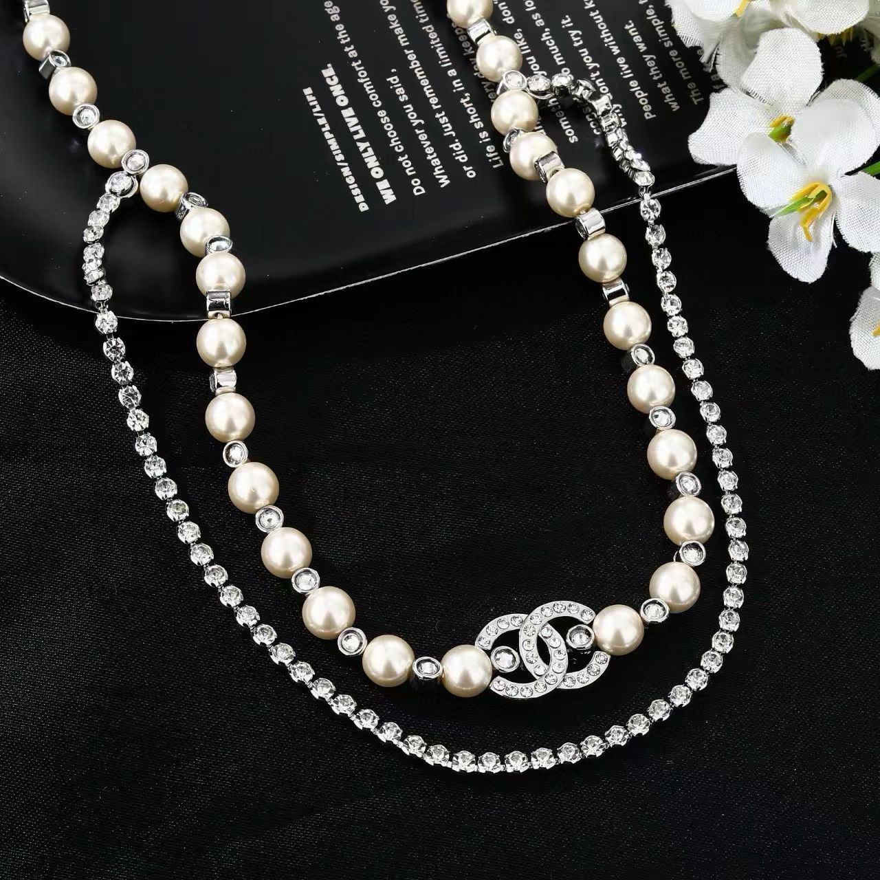[Regal Jewels]Double C Pearl Waist Chain