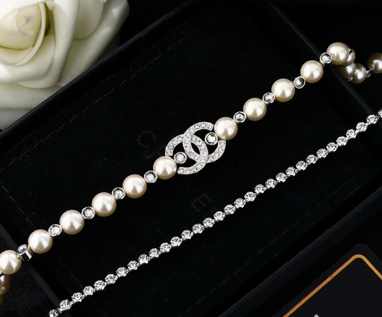 [Regal Jewels]Double C Pearl Waist Chain