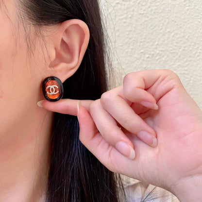 [Regal Jewels]Amber & Glass Stud Earrings