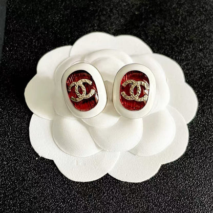 [Regal Jewels]Amber & Glass Stud Earrings