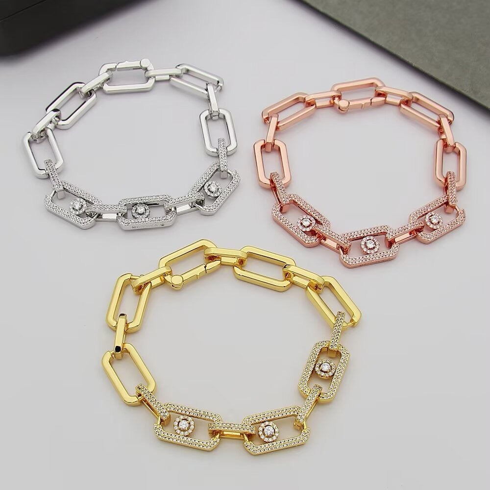 [Regal Jewels]Large Full Diamond Unisex Sliding Bracelet with Moissanite