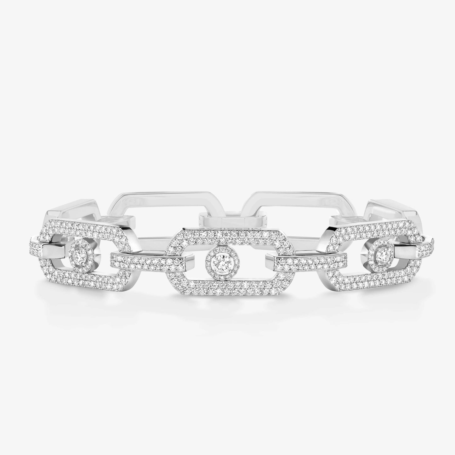 [Regal Jewels]Large Full Diamond Unisex Sliding Bracelet with Moissanite