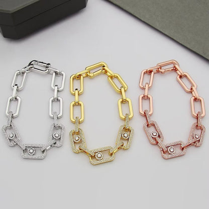 [Regal Jewels]Large Full Diamond Unisex Sliding Bracelet with Moissanite