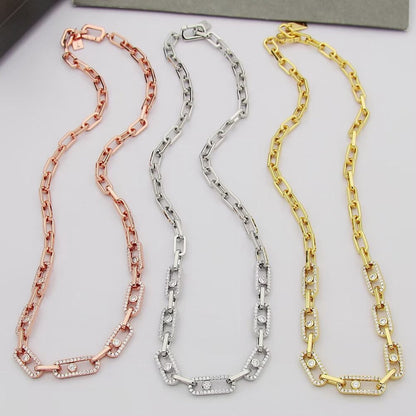 [Regal Jewels]Move Link Pave Diamond Necklace