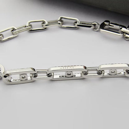 [Regal Jewels]Move Link Pave Diamond Necklace