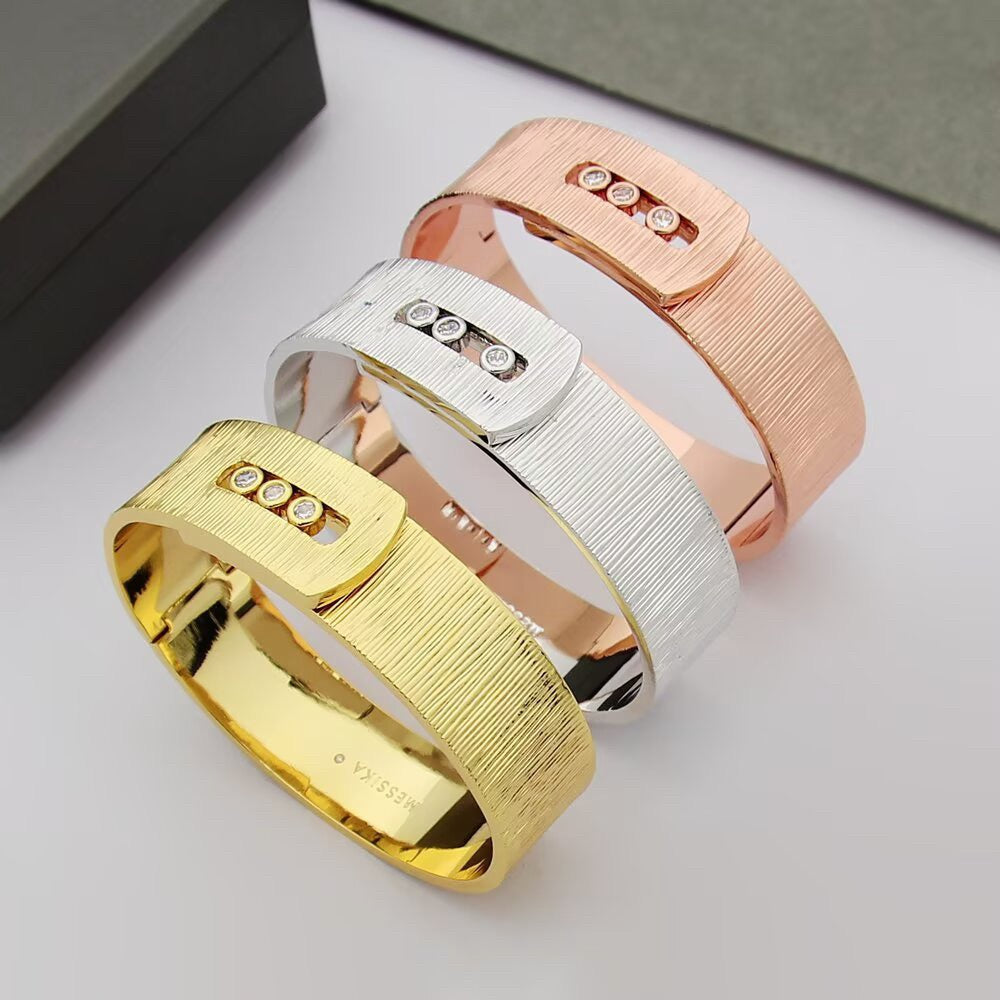 [Regal Jewelry]Polished Brushed Bangle, Large Engraved Sliding Bangle